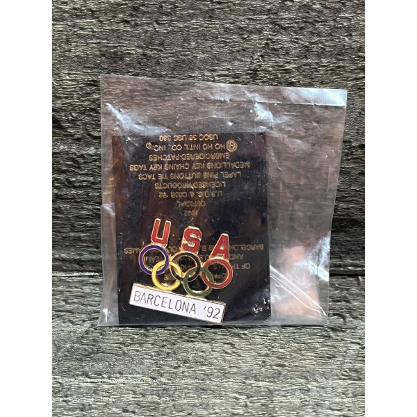 HOHO NYC 1992 USA Barcelona 92 Olympic Rings Pin Badge