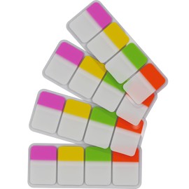 Extra Thick Tabs Flags Assorted Bright, 1 x 1.5 Inch Sticky Tabs, Easy to Post, 48 Tabs/Color, 192 Pages Total