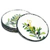 Lashuma Set of 4 Small Dinner Plates Green Olive Ceramic
