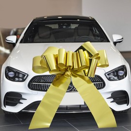 Giant Bow for Car,Big Gold Car Bow 30inch Large Giant Bow for Gifts,Large Gift Wrapping Bow for Large Gift Decoration for Christmas,New House,Car,Party,Festival. (Metallic Gold)