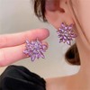 Crystal Flower Burst Stud Earrings - Elegant Hypoallergenic Large Big