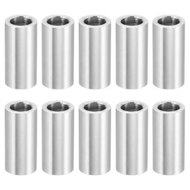 PATIKIL M8 Aluminum Spacers, 10 Pcs Metal Spacer Aluminum 8.2mm ID x 12mm OD x 25.4mm L Aluminum Spacer Screw Standoff Round for 5/16" or M8 Screw Bolts