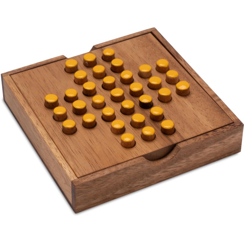Solitaire Large Wooden Solitaire Game – Thinking Game – Puzzle