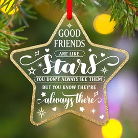 D4DREAM Good Friends are Like Stars Christmas Ornaments Best Friend Ornaments for Christmas Tree Decorations Gifts for Friends Female Women Girls Sisters