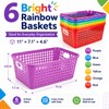 Bafeil 6 Pack Plastic Classroom Storage Baskets, Organizer Bins with