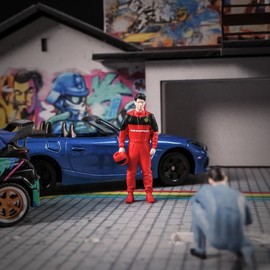 kivcmds 2pcs/Set 1:64 Scale Miniature Figures Hand Painted Tiny People Model Trains Diorama Scenery Architectural Character for Micro Landscape,Racer