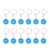 Toyvian 12pcs Earth Globe Keychains, Mini Ball Keyring Pendant for