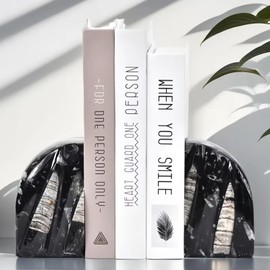 VIZYTOU Orthoceras Fossil Bookend Heavy Duty Stone Book End Decorative Book Holder 4-5 Pounds