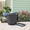 Suncast Lattice Hose Pot for Outdoor Garden Storage, Peppercorn -
