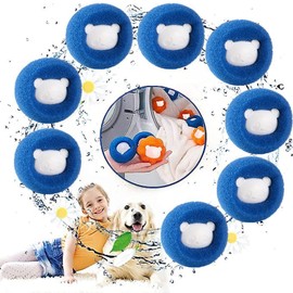 Pet Hair Remover Washing Machine, Lint Balls for Washing Machine, Hair Catcher for Washing Machine, Lint Remover Washing Machine, Cat Hair Remover, Removes Pet Hair & Lint (Blue)