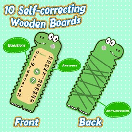 Kasfalci Math Games for Kids,Math Manipulatives,Dinosaur multiplication Board Games,Math Facts Learning Toys,Teaching Tools,Travel Games,Preschool Kindergarten Classroom Must Haves Homeschool Supplies