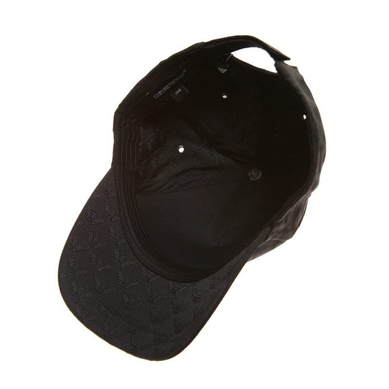 Emporio Armani EA627924CC985 All-Over Pattern Logo Cap, Black