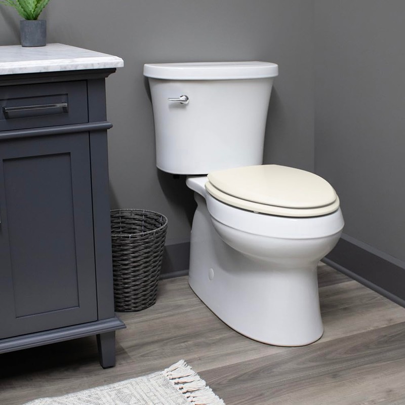 Bemis 1500EC Durable Wood Toilet Seat with Easy Clean Hinges,