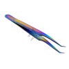 Stainless Steel Jeweler Style Tweezers #8A Multi Titanium Rainbow Color
