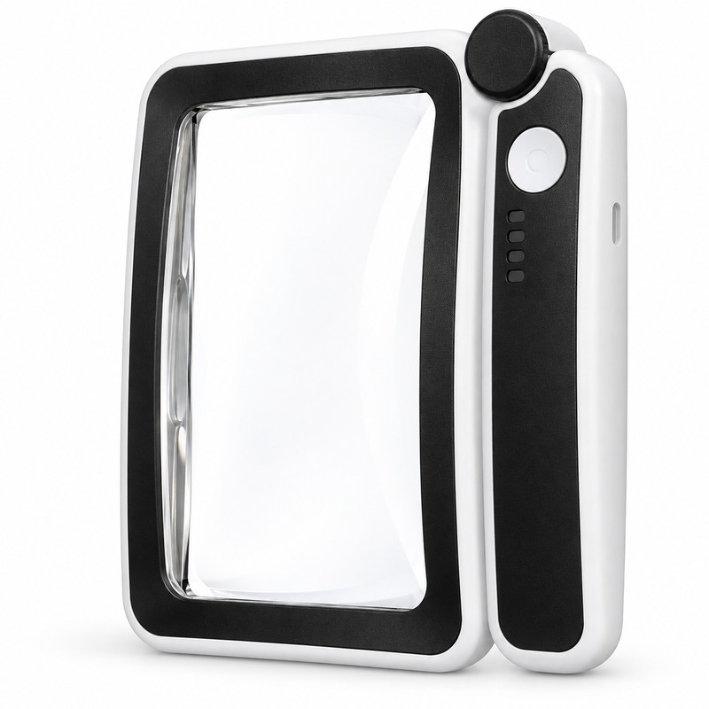 4X LED Handheld Magnifier for Reading – Rectangular Full-Page Magnifying