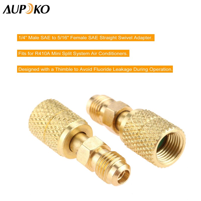 Aupoko R410A Straight Swivel Adapter, R410A Mini Split Adapter with