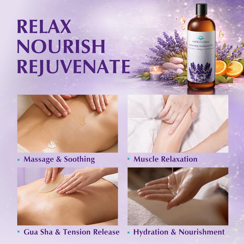 EXPRESSIONS WELLNESS Anti Cellulite Massage Oil for Massage Therapy