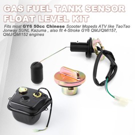 Minho Motorcycle Gas Fuel Tank Sensor Float Level Kit + Gas Fuel Tank Cap Compatible with Chinese GY6 4 Stroke Engine Scooter Mopeds Taotao 50ATM Parts