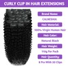 3C 4A Curly Clip In Hair Extensions Real Human Hair