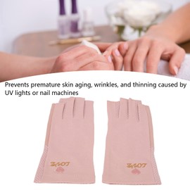 QANYEGN Anti UV Manicure Gloves, Nail Lamp Breathable Gloves, Art Skin UV Gloves for Gel Nail Lamp Home Salon (pink)