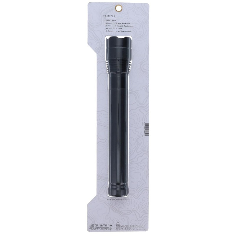 Scipio Tactical Flashlight S3201G 12-inch Aluminum 500 Lumens Camping EDC