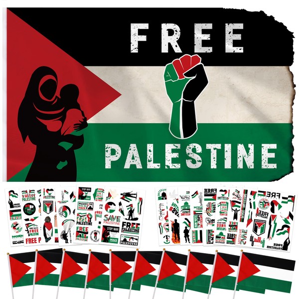 Joyful Start Palestine Flag, Free palestine Flag with 6Pcs Palestine