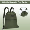 WANDF Drawstring Backpack with Shoulder Pads Sports Gym Bag Water
