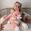 BENINY 4Pcs Fox Stuffed Animal Set, Large Mommy Pink Fox