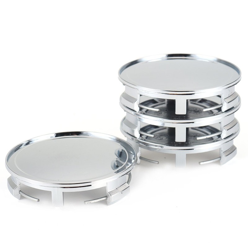 C-FUNN 4pcs 75mm/69mm Silver Car Wheel Hub Cap Cover For