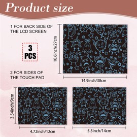 PLIGREAT Dark Monster Doodles Laptop Skin Sticker Suitable for 12" 13" 13.3" 14" 15" Laptop Cute Universal Removable Vinyl Notebook Cartoon Art Protector Netbook Cover Sticker