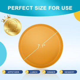 Deep Dinner Plates Set of 8 – Durable & Lightweight PP Plastic Plates for Kitchen, Microwave and Dishwasher Safe, Unbreakable Kids Plates in 4 Bright Colors (8 Inch)