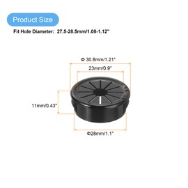 sourcing map 18Pcs Desk Grommet Black, Snap Bushing Grommet With Shutter for Holes with 1.1"(28mm) Mounting, Round Nylon Snap in Cable Desk Grommet for Cables and Cords Management
