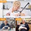 12X Large Magnifying Glass with Light and Clamp, Real Glass,