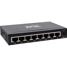 InLine® 32308 M Network Switch 8 Port Gigabit Ethernet 10/100/1000MB/S, Desktop, Metal, Fanless, Shielded Ports, Black