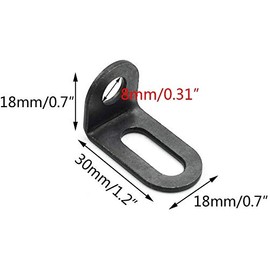 Biaungdo 18x18x30mm/0.7"x0.7"x1.2" Adjustable Right Angle Brackets L-shape Corner Brace Support Black- (15 Pcs)