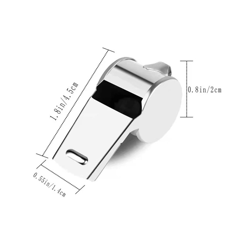 Jaimela Stainless Steel Whistle, Whistle with Removable Buckle Lanyard, Crisp