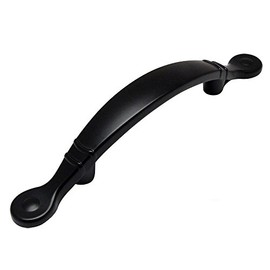 Cosmas® 9980FB Flat Black Cabinet Hardware Arched Handle Pull - 3" Inch (76mm) Hole Centers, 5-1/2" Overall Length