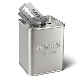 ZOMCHI Razor Blade Bank for Used Double Edge Safety Razor Blades, Silver