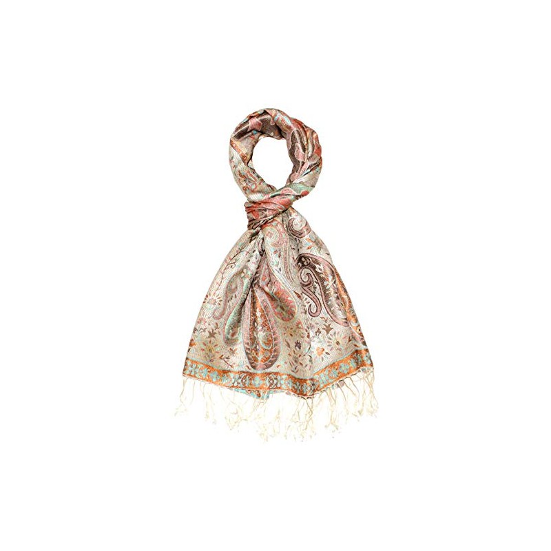 Lorenzo Cana Luxury Pashmina Scarf Jacquard Woven 100% Silk Paisley