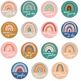 45pcs Positive Sayings Accents Cards, Boho Classroom Rainbow Decor Positive Quotes Cards Cutouts Motivational Inspirational Classroom Decorations for Blackboard Doors Bulletin Boards (15 Styles)