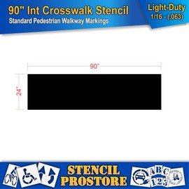 Pavement Stencils - 90 inch - International Crosswalk - for Pedestrian Traffic - 90" x 24" x 1/16" (63 mil) - Light-Duty