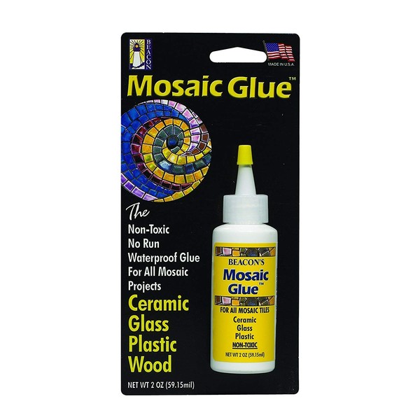 Beacon Mosaic Glue for Ceramic, Glass, Plastic, and Wood, 2-Ounce, 1-Pack