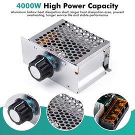 DEWIN Speed Controller 230 V, High Performance SCR Electronic Voltage Regulator, Motor Speed Controller 4000 W