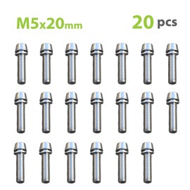 Onipax M5x20mm Bike Hex Socket Thread Stainless Steel Screws with Washer for MTB STEM (20)