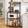 SNTD Bakers Rack with Power Outlet, Kitchen Shelves Microwave Stand
