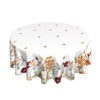Fall Round Tablecloths 70 Inches White Orange Pumpkin Leaves Decorative