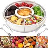 Snackle Box Container Divided Serving Tray with Lid, 6-Compartment Portable