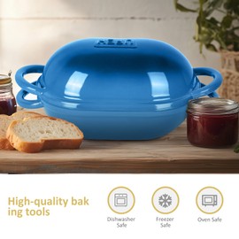 UFEH Dutch Oven for Bread Baking – Premium Cast Iron Pot with Lid – Perfect for Sourdough, Artisan Loaves & No-Knead Bread – 2 QT / 1.9L (Enameled, Round, Oven & Stovetop Safe), Blue