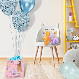 Glick Luxury Happy Birthday Pink Gift Bag - Small 140 x 140 x 60 mm. Beautiful Happy Birthday Gift Bag, Pink