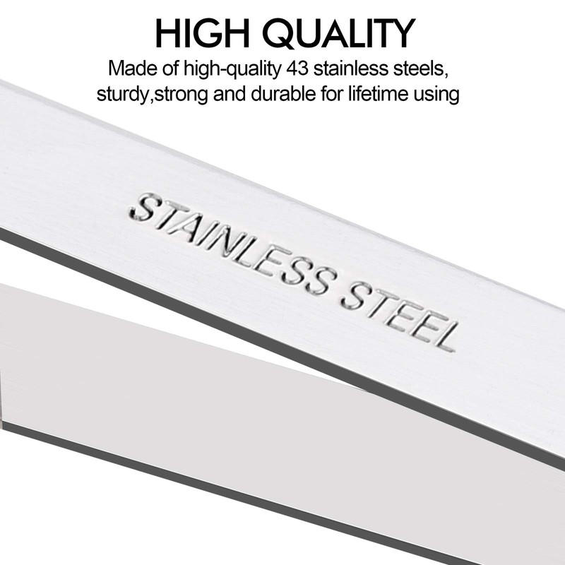 2 Pcs Fish Bone Tweezers, Stainless Steel Flat and Slant Tweezers, Pliers